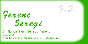 ferenc seregi business card